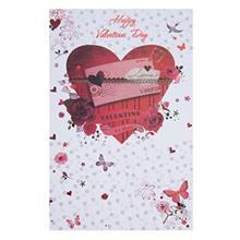 کارت پستال Paper Rose طرح Happy Valentine's Day شماره 001 Valentines Postal Card 