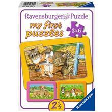 پازل 18 تکه راونزبرگر مدل My First Puzzles Dearest Pets 3x6 Ravensburger My First Puzzles Dearest Pets 3x6 18 Pcs Puzzle