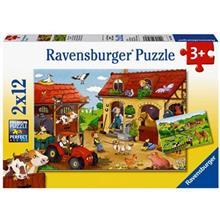 پازل 24 تکه راونزبرگر مدل Working Farm 2x12 Ravensburger Working Farm 2 x 12 24 Pcs Puzzle
