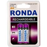 Ronda 1100mAh Ni-CD Rechargeable AA Battery Pack Of 2