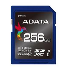 کارت حافظه SDXC ای دیتا مدل Premier Pro کلاس 10 استاندارد UHS-I U3 سرعت 95MBps ظرفیت 256 گیگابایت Adata Premier Pro Class 10 UHS-I U3 95MBs SDXC - 256GB