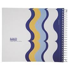 دفتر مشق سام طرح موج - سایز 22 × 19.5 سانتی متر Sam Wave Design Homework Notebook Size 19.5 in 22 cm