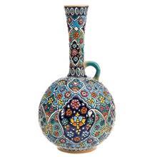 تنگ سفالی کارگاه هیراد طرح میناکاری مدل خیامی سایز کوچک Hiraad Studio Enamel Clay Khayami Flagon