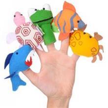 عروسک انگشتی شادی رویان مدل حیوانات دریایی بسته 5 عددی Shadi Rouyan Sea Animals Finger Puppets Pack Of 5