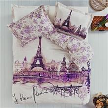 سرویس ملحفه کاراجا هوم  پنبه دوزی رنفورس طرح آمور-پاریس یک نفره 3 تکه Karaca Home Ranforce Amour-Paris 1 Person 3 Pieces Stitched Bedsheet Set