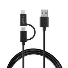 کابل USB به microUSB و لایتنینگ اسپیگن مدل C21 Dual کد SGP11178 طول 150 سانتی متر Spigen In Lightning And Connections Cable 150Cm 