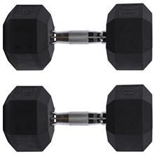 دمبل بدنسازی شش‌ضلعی  15 کیلوگرمی - دوتایی 15kg Hexagonal Fitness Double Dumbbell