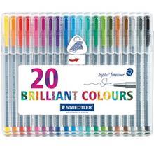 روان نویس 20 رنگ استدلر مدل Triplus Brilliant Ciolours Staedtler Triplus Brilliant Ciolours 20 Color Rollerball Pen