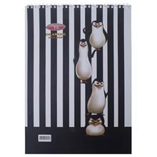 دفتر نقاشی 30 برگ کلیپس طرح پنگوئن های ماداگاسکار جلد شومیز Clips 30 Sheets The Penguins Of Madagascar Design Soft Cover Painting Notebook