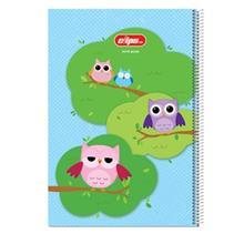 دفتر نقاشی 50 برگ کلیپس طرح جغد 2 جلد شومیز Clips 50 Sheets Painting Owls 2 Design Ring Cover Notebook