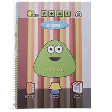 دفتر زبان کلیپس طرح پو سبز 80 برگ Clips Green Pou Design 80 Sheets English Notebook