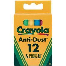 گچ رنگی کرایولا مدل Anti Dust بسته 12 عددی Crayola Anti Dust Pack Of 12 Chulk Colours