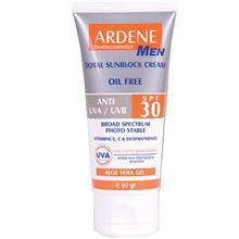 کرم ضدآفتاب فاقد چربی آقایان آردن Total Sunblock Cream SPF30 حاوی ژل آلوئه ورا حجم 60گرم کرم ضد آفتاب فاقد چربی آقایان آردن SPF30