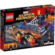 لگو سری Super Heroes مدل Spider Man host Rider Team up Construction Set 76058 Super Heroes Spider Man host Rider Team up Construction Set 76058