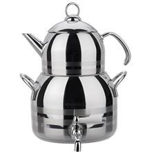 کتری و قوری شیردار کرکماز مدل Luna Platinium کد A033 Korkmaz Luna Platinium A033 Valved Teapot And Kettle Set