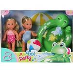 Simba Pool Party Double Doll With Pool Set