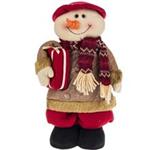 Snowman Crimson And Gold Plush Doll Size Medium