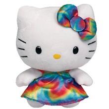 عروسک هلو کیتی رنگین کمان پولیشی تی وای سایز 2 TY Hello Kitty Rainbow Size 2 Toys Doll