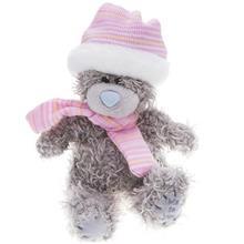 عروسک پولیشی می تو یو مدل خرس با شال و کلاه سایز کوچک Me To You Bear with Ascot and Hat Plush Doll Size Small