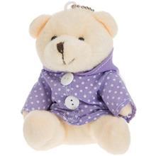 عروسک پولیشی مدل آویز خرس لباس خالخالی سایز خیلی کوچک Polka Dress Bear Plush Doll Size XSmall