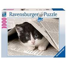 پازل 1000 تکه راونزبرگر مدل گربه جدی کد 192564 Ravensburger Curious Kitty 192564 1000Pcs Puzzle