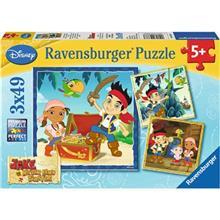 پازل راونزبرگر مجموعه 3 تایی جیک و دزدان دریایی کد 093373 Ravensburger Jakes Pirate World 093373 Puzzle