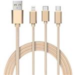 JoyRoom S-M320 3 In 1 USB To microUSB/Lightning/USB-C Cable 1.28m