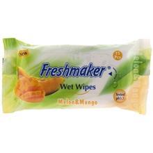 دستمال مرطوب فرش میکر - بسته 15 عددی با اسانس میوه انبه و طالبی Freshmaker Melon and Mango Wet Wipes 15pcs