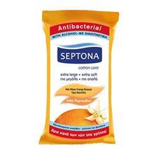 دستمال مرطوب سپتونا مدل Antibacterial با عصاره پرتقال بسته 15 عددی Septona Orange Blossom Wet Wips 15pcs 