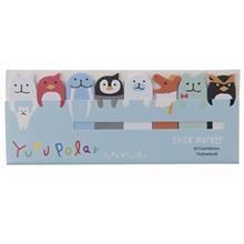 کاغذ یادداشت چسب دار سری Yuru Animal طرح Yuru Polar - بسته 120 عددی Yuru Animal Series Yuru Polar Design Sticky Notes - Pack of 120