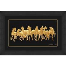 تابلوی طلاکوب زرسام طرح Animal Herd Of Horse سایز بزرگ Zarsam Animal Herd Of Horse Golden Tableau Size L
