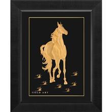 تابلوی طلاکوب زرسام طرح Horse Vertical سایز 45 × 55 سانتی متر Zarsam Horse Vertical Golden Tableau Size 55 x 45 cm