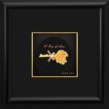 تابلوی طلاکوب زرسام طرح قلب و کلید سایز 25 × 25 سانتی متر Zarsam Heart And Key Golden Tableau Size 25 x 25 cm