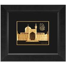 تابلوی طلاکوب زرسام طرح حرم امام رضا سایز 35 × 40 سانتی متر Zarsam The Shrine Of Imam Reza Golden Tableau Size 40 x 35 cm