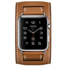  اپل واچ هرمس مردانه - کاف استیل بند چرم Fauve Barenia Apple Watch Hermes - Cuff 42mm Stainless Steel Case with Fauve Barenia Leather Band