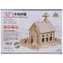 پازل چوبی سه بعدی ژیکوباو مدل کلیسا Zhikubao 3D Wooden Puzzle Church