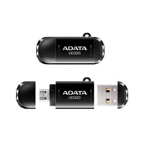 فلش مموری ای دیتا مدل دش‌درایو دوریبل UD320 ظرفیت 16 گیگابایت همراه با مبدل OTG Adata DashDrive Durable UD320 USB Flash Memory With OTG Adapter - 16GB