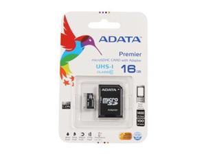 کارت حافظه‌ microSDHC ای دیتا مدل Premier کلاس 10 استاندارد UHS-I U1 سرعت 30MBps همراه با آداپتور تبدیل ظرفیت 16 گیگابایت Adata  Premier Class 10 UHS-I microSDHC With Adapter - 16GB