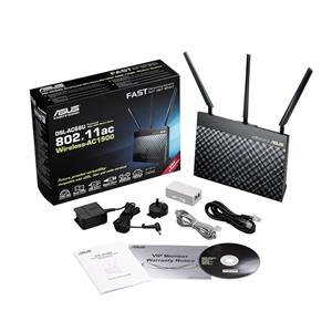 مودم-روتر ADSL/VDSL بی‌سیم و دوبانده ایسوس مدل DSL-AC68U Asus DSL-AC68U Dual-Band Wireless-AC1900 Gigabit ADSL/VDSL Modem Router