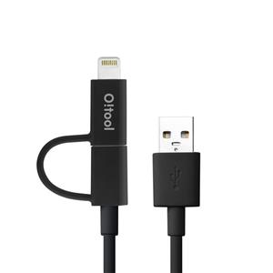 اوزاکی کابل تبدیل Micro USB به لایتنینگ OT227 - سفید Ozaki O!tool-Combo Cable +OT227 White