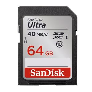 کارت حافظه SDXC سن دیسک مدل Ultra کلاس 10 استاندارد UHS-I U1 سرعت 40MBps ظرفیت 64 گیگابایت SanDisk Ultra UHS-I Class 10 40MBs SDXC - 64GB