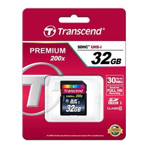 کارت حافظه ترنسند مدل کلاس 10 پریمیوم با ظرفیت 32 گیگابایت Transcend SDHC Class 10 Premium Memory Card 32GB