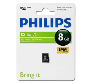 کارت حافظه میکرو اس دی اچ سی فیلیپس 8 گیگابایت کلاس 10 PHILIPS MicroSDHC Card 8GB Class 