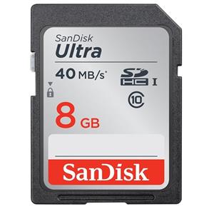 کارت حافظه سن دیسک مدل آلترا کلاس 10 ظرفیت 8 گیگابایت SanDisk Ultra Class 10 UHS-I 40MBs SDXC 8GB