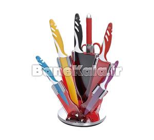 ست چاقوی آشپزخانه پایه دار 8 پارچه رویالتی لاین مدل Rl-COL8 Royalty Line 8Pcs Rl-COL8 Kitchen Knife Sets