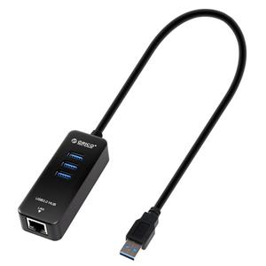 هاب یو اس بی اریکو USB 3.0 به همراه پورت لن مدل HR03-U3 ORICO HR03-U3 3-Port HUB with RJ45 10/100/1000 Gigabit Lan Port