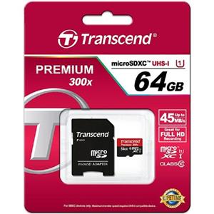 حافظه میکرو اس دی ترنسند مدل 400 ایکس با ظرفیت 64 گیگابایت Transcend Premium 400x MicroSDHC Class 10 UHS-I Memory Card 64GB