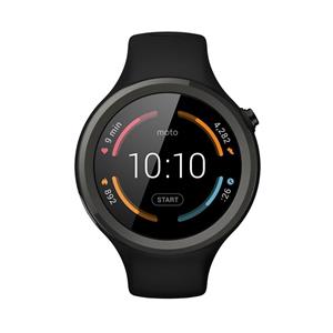 ساعت مچی هوشمند موتورولا 360 فلزی با بند مشکی Motorola Moto Sport Black SmartWatch 