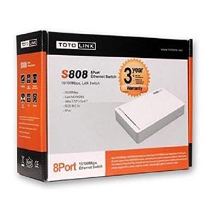 سوئیچ 8 پورت غیر مدیریتی توتولینک مدل اس 808 TOTOLINK S808 8-Port Ethernet Unmanaged Desktop Switch