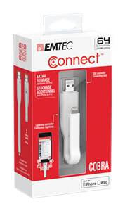 فلش مموری ام تک مدل ای کبرا با ظرفیت 16 گیگابایت Emtec iCOBRA USB and Lightning Flash Memory 16GB